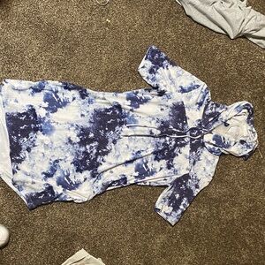 Blue Tie-Dye Women's Dress